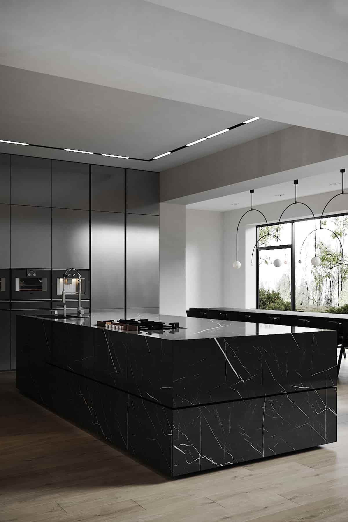 Kitchen island black marble: an elegant solution to make your home unique -  Modern Italian Design Furniture Store from Italy, Coch Italia Leather Sofas  Il Piccolo Design