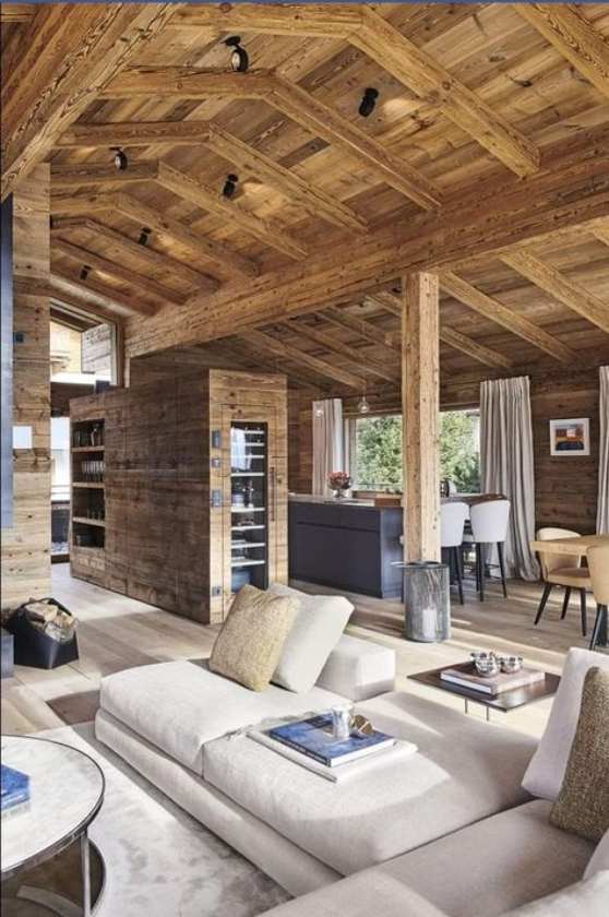 Wohnzimmer chalet stil modern