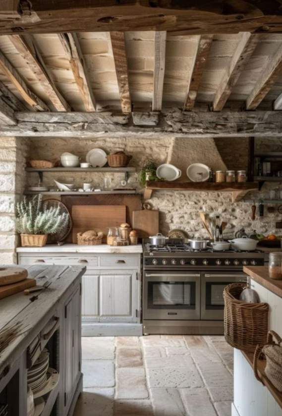 Cucine rustiche in legno e pietra