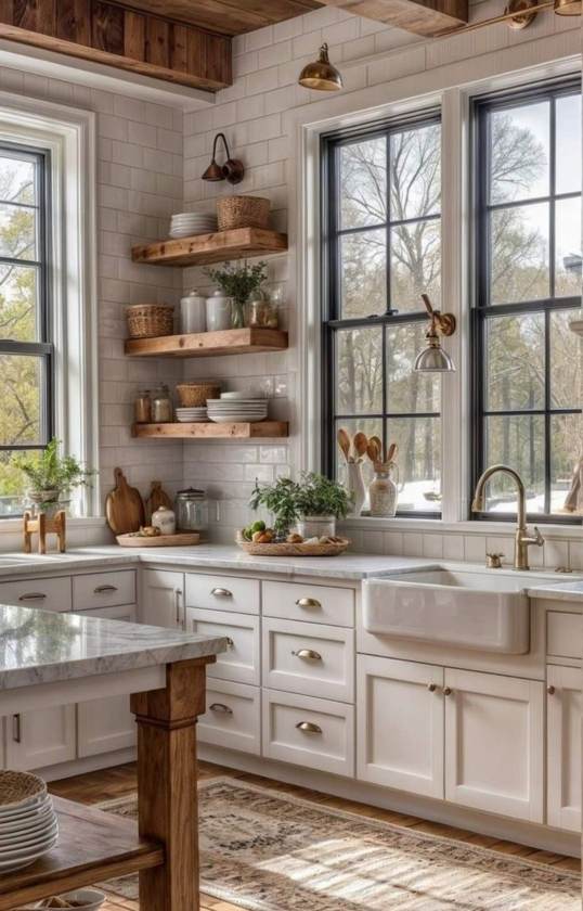 White rustic kitchens