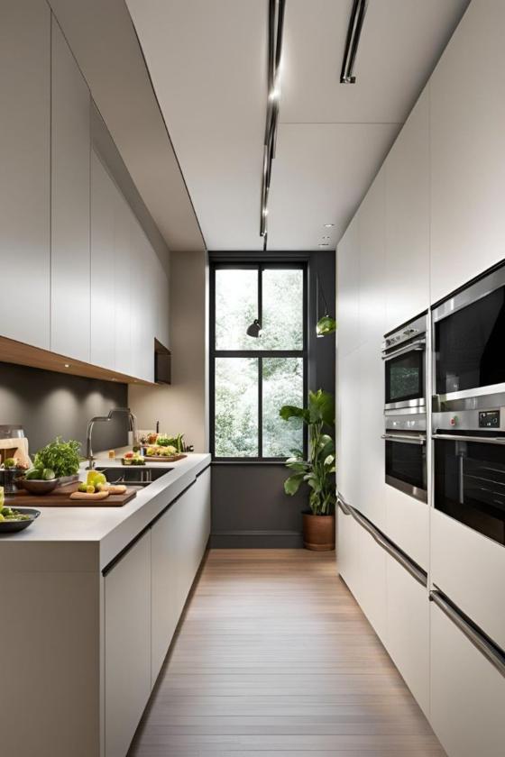 narrow kitchen solutions