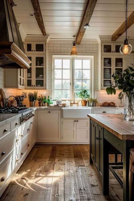 White rustic kitchens