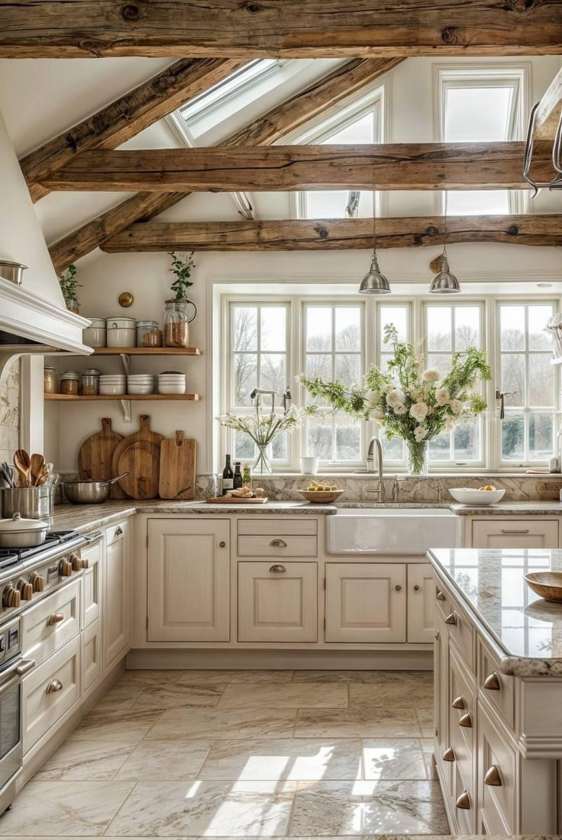 White rustic kitchens