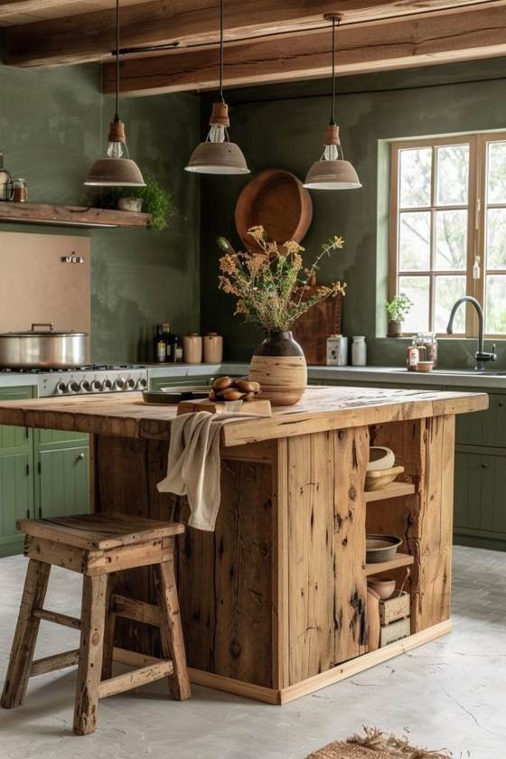 Cucina con isola country