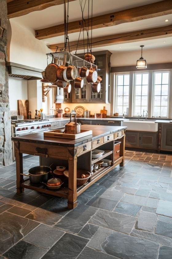 Country kitchen with island