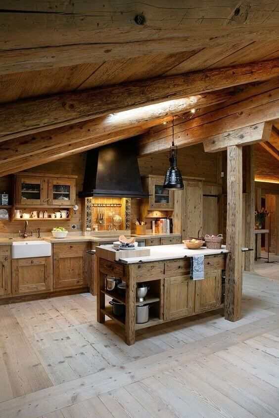 Rustic kitchens with islands