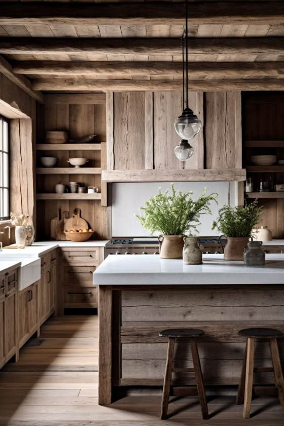 Rustic kitchens with islands