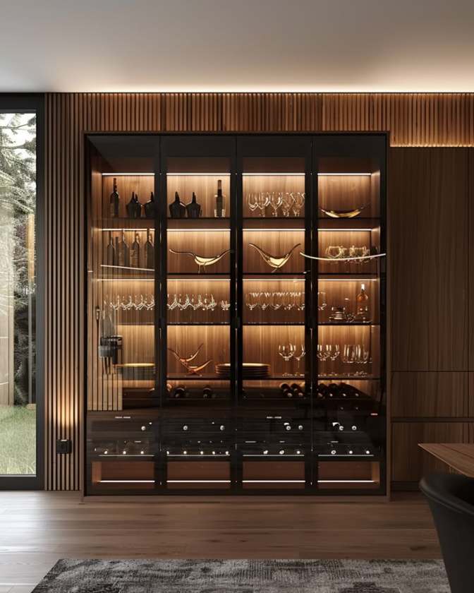 Kitchen with wine cellar